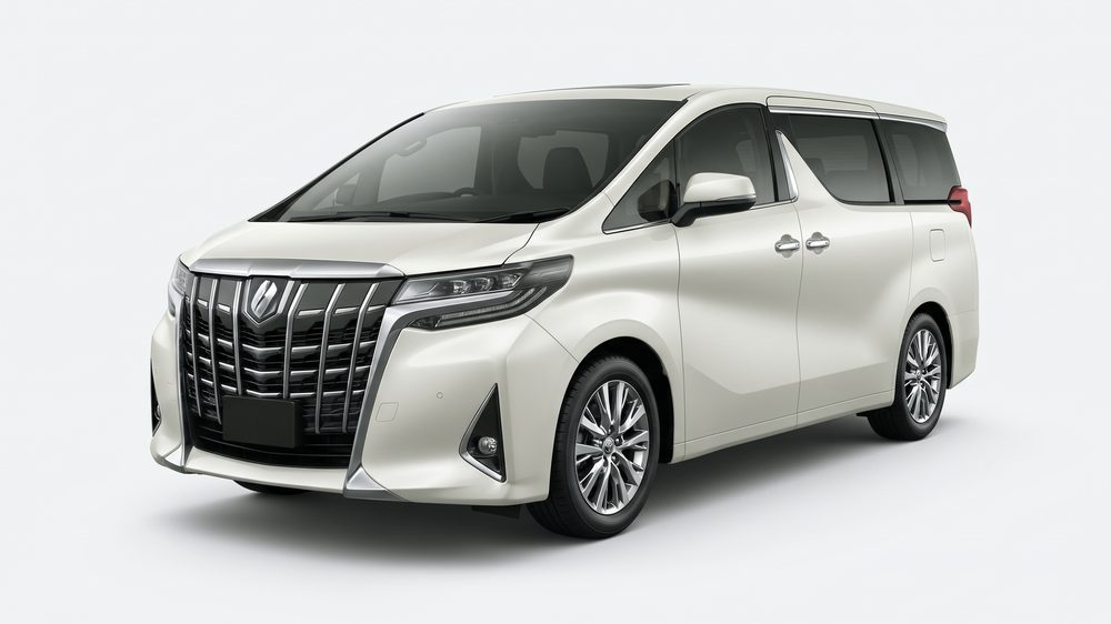 Toyota Alphard putih tampak samping