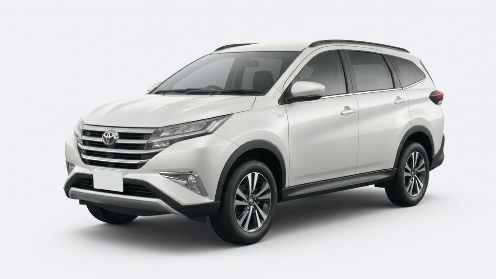 Toyota Rush putih tampak samping